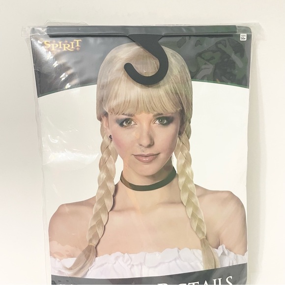 Spirit Blonde Braided Pigtails Wig Halloween - Picture 4 of 13